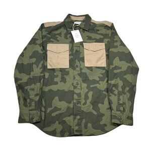 Free Assembly Camo Overshirt Military Mens Small Green Long‎ Sleeve Pockets NEW